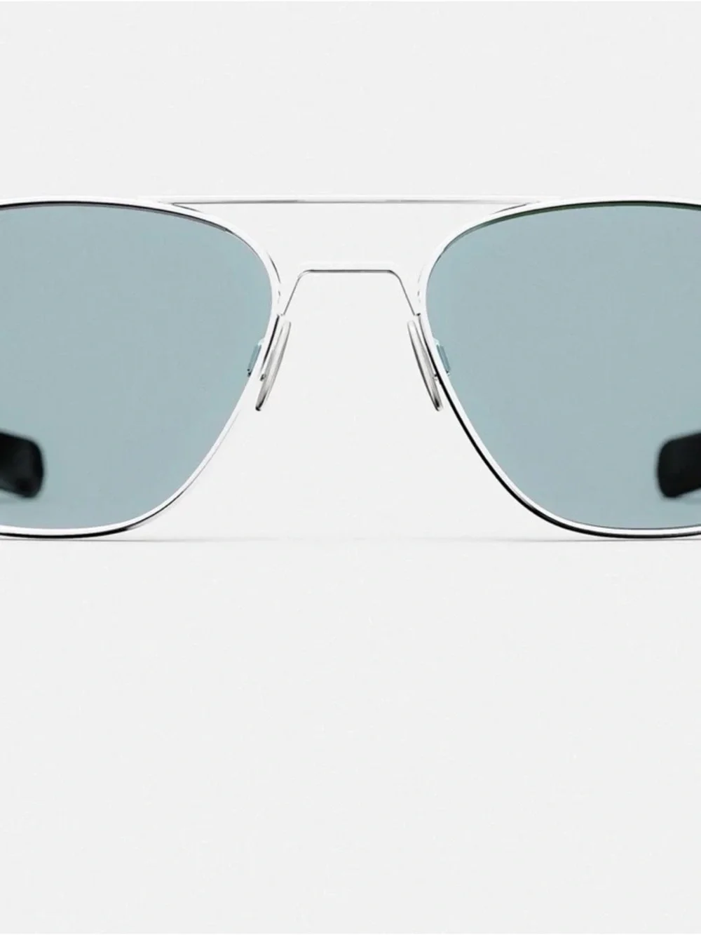 Silver Aviator Sunglasses with Dark Blue Lenses
